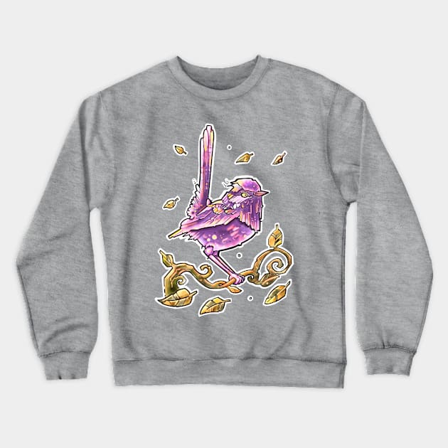 purple pink long tailed bird Crewneck Sweatshirt by weilertsen